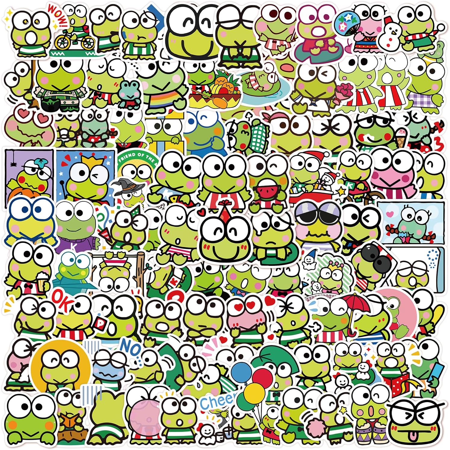 100 calcomanías de dibujos animados kawaii, calcomanías de vinilo impermeables para laptop, botellas de agua, patineta, guitarra, niños, niñas,