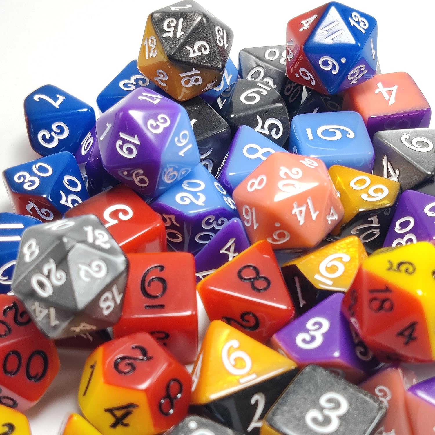 DND Juego de dados poliédricos  IDTQ Dungeons and Dragons Purple Dice Set RPG MTG Juegos de mesa 6 juegos D4 D6 D8 D10 D12 D20
