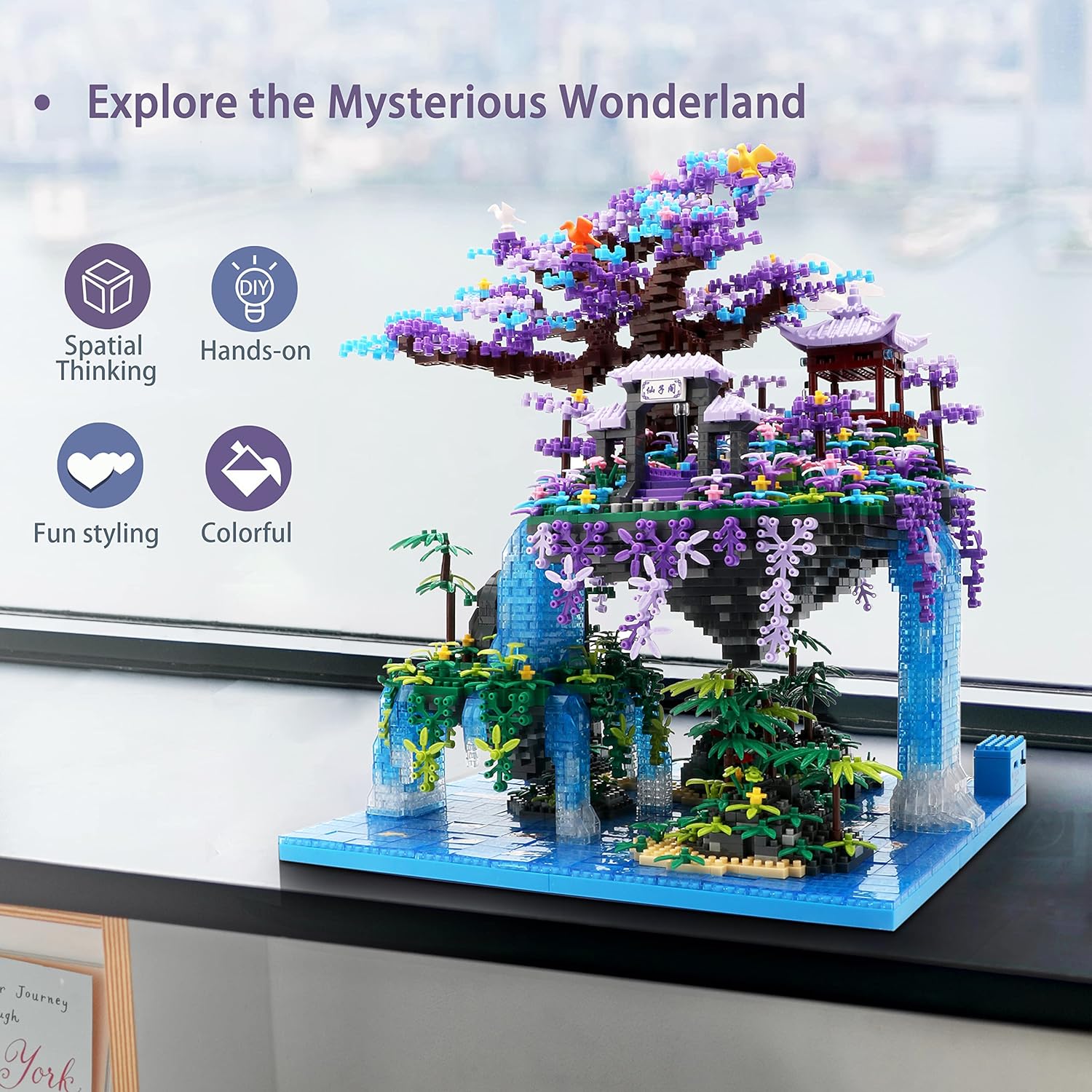 The Moon Palace – Juego de bloques de construcción de bloques de construcción de gran tamaño, colección de arquitectura china, regalo para adultos y
