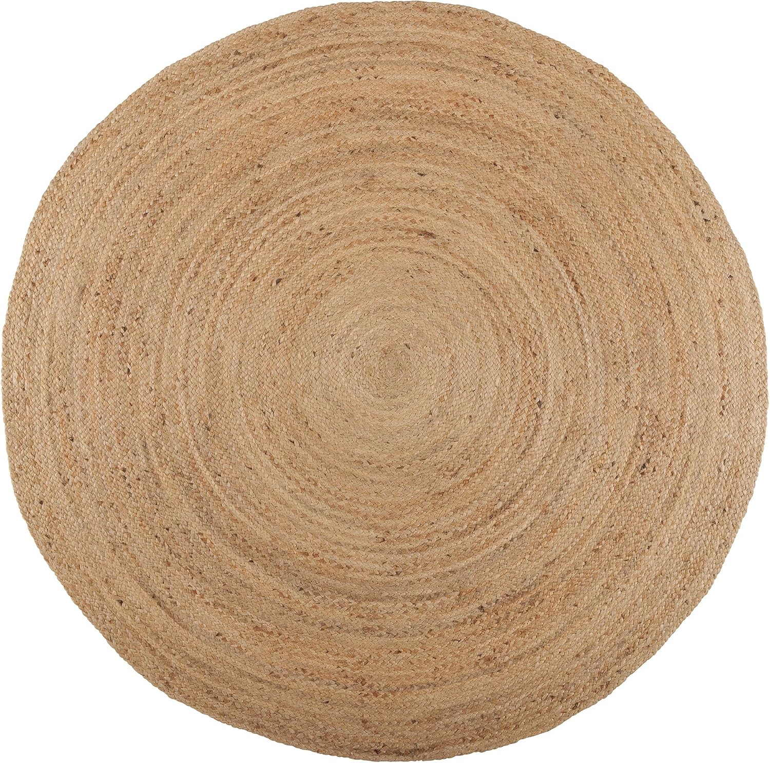 REDEARTH Alfombra redonda tejida a mano trenzada 100 % yute natural, hecha a mano, reversible, bohemio, yute para dormitorio, cocina, sala de estar,
