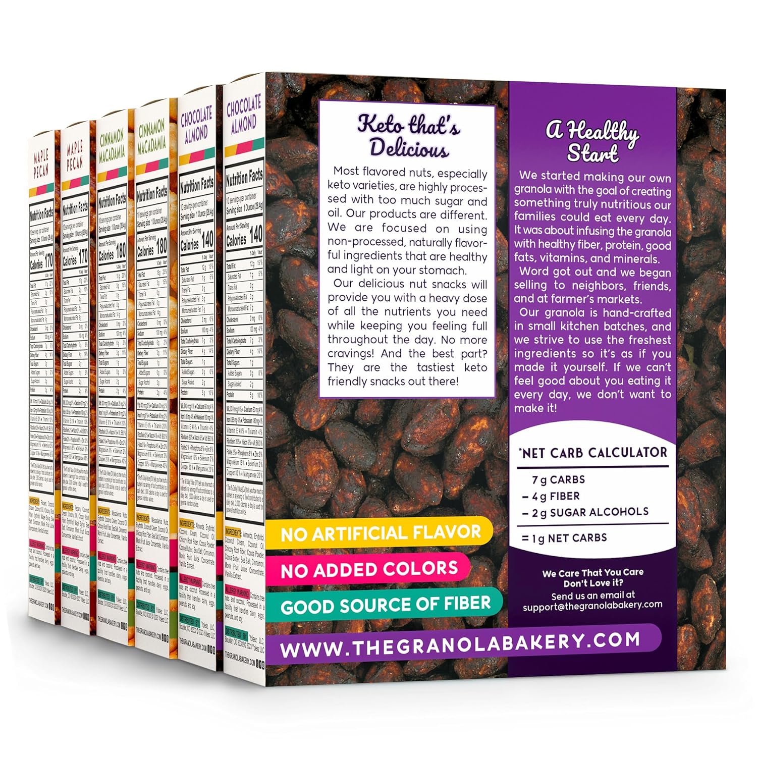 TGB Keto – Paquete variado de nueces glaseadas  0.04 oz de carbohidratos netos Keto Snacks  Caramelos bajos en carbohidratos, 10 onzas (paquete de 6)