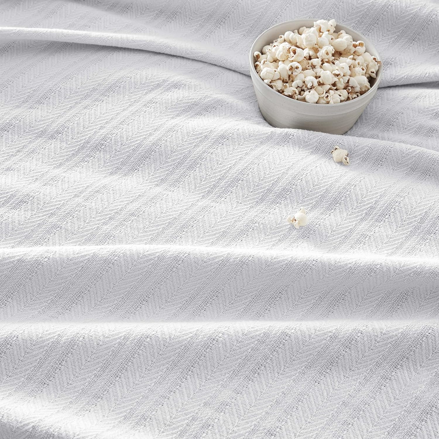 Vellux Manta térmica 100% algodón suave, transpirable, acogedora y ligera de 10.24 ozm, para todas las estaciones, perfecta para usar en capas,