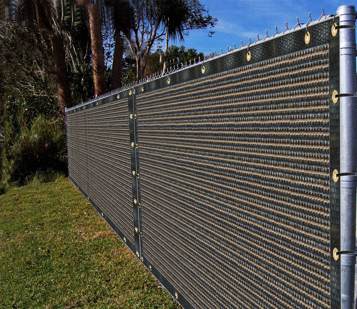 Ifenceview – Red de malla de tela para valla de privacidad de 5 x 3 pies a 5 x 50 pies, color marrón, para obras de construcción, patio, entrada,