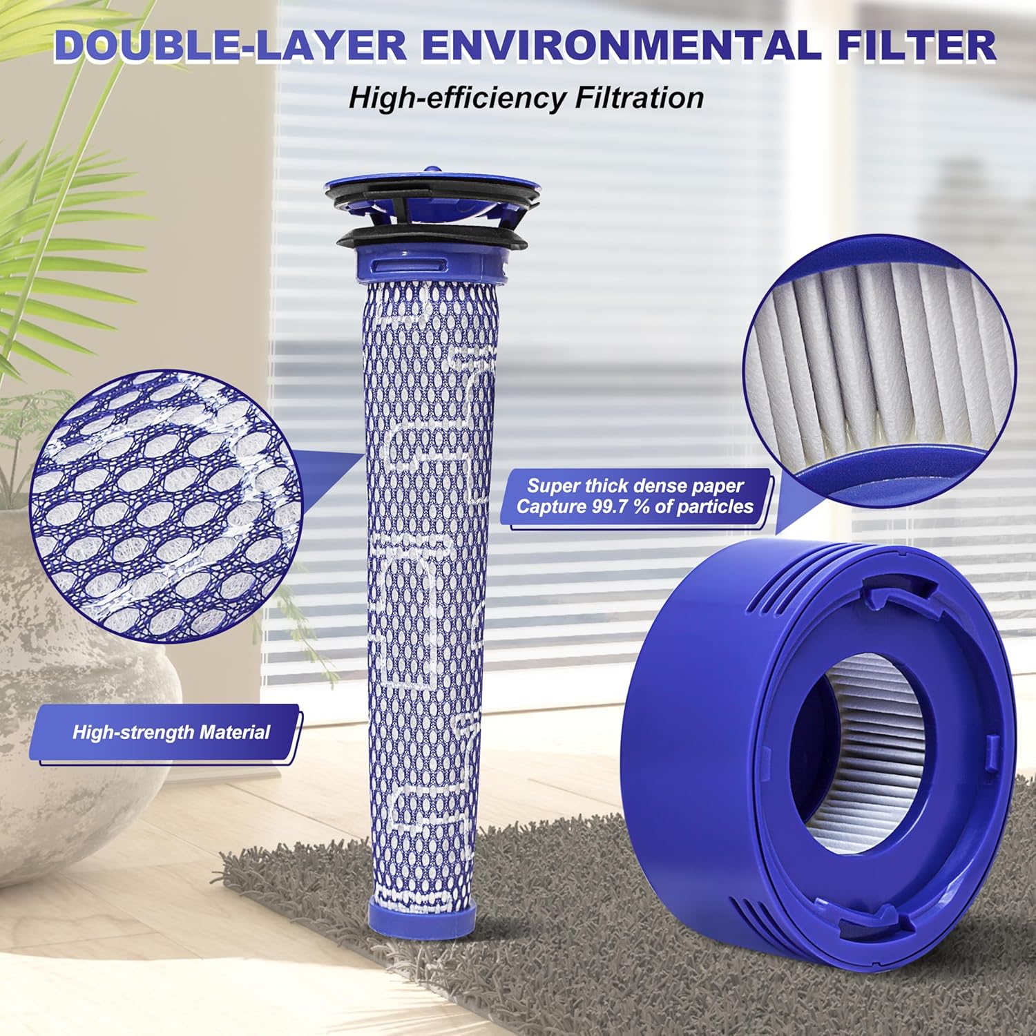 1 prefiltro y 1 kit de repuesto para aspiradora inalámbrica absoluta Dyson V7, V8 Animal y V8, sustituye a la pieza # 965661-01 y 967478-01 – 2