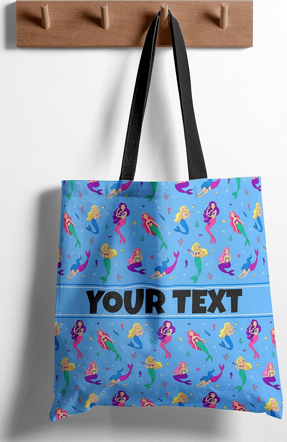Bolsa de mano personalizada para niños, nombre personalizadotexto, reutilizable, correas, tela de lona, tamaños pequeños y grandes