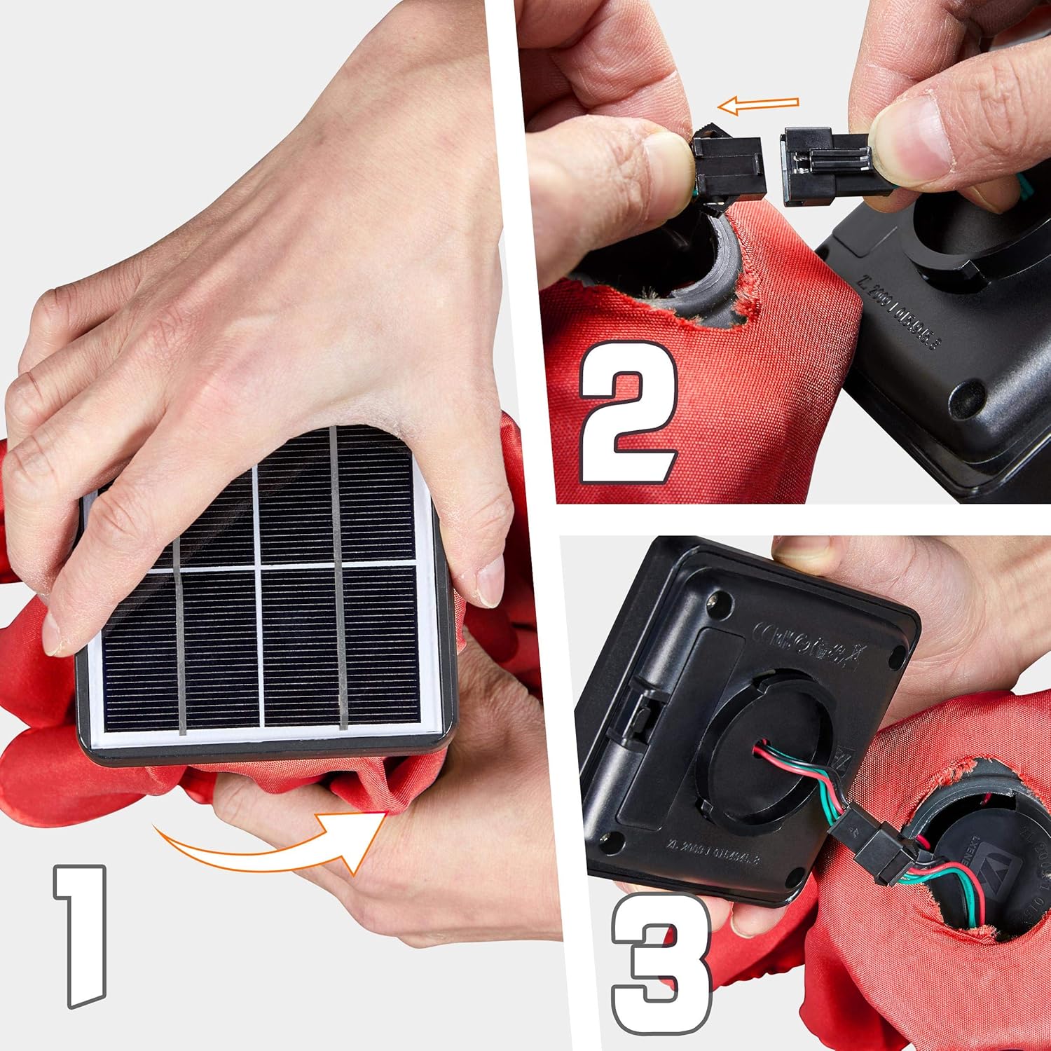 Yaheetech Sombrilla solar de 9 pies para patio, 32 luces LED, 8 varillas con botón de inclinación y sistema de elevación de manivela para jardín,