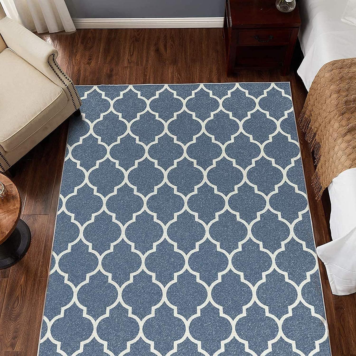 COLLACT Alfombra de área de 3 x 5 pies, alfombra de cocina, alfombra marroquí, alfombra geométrica para interiores, tapete suave de cuadrícula