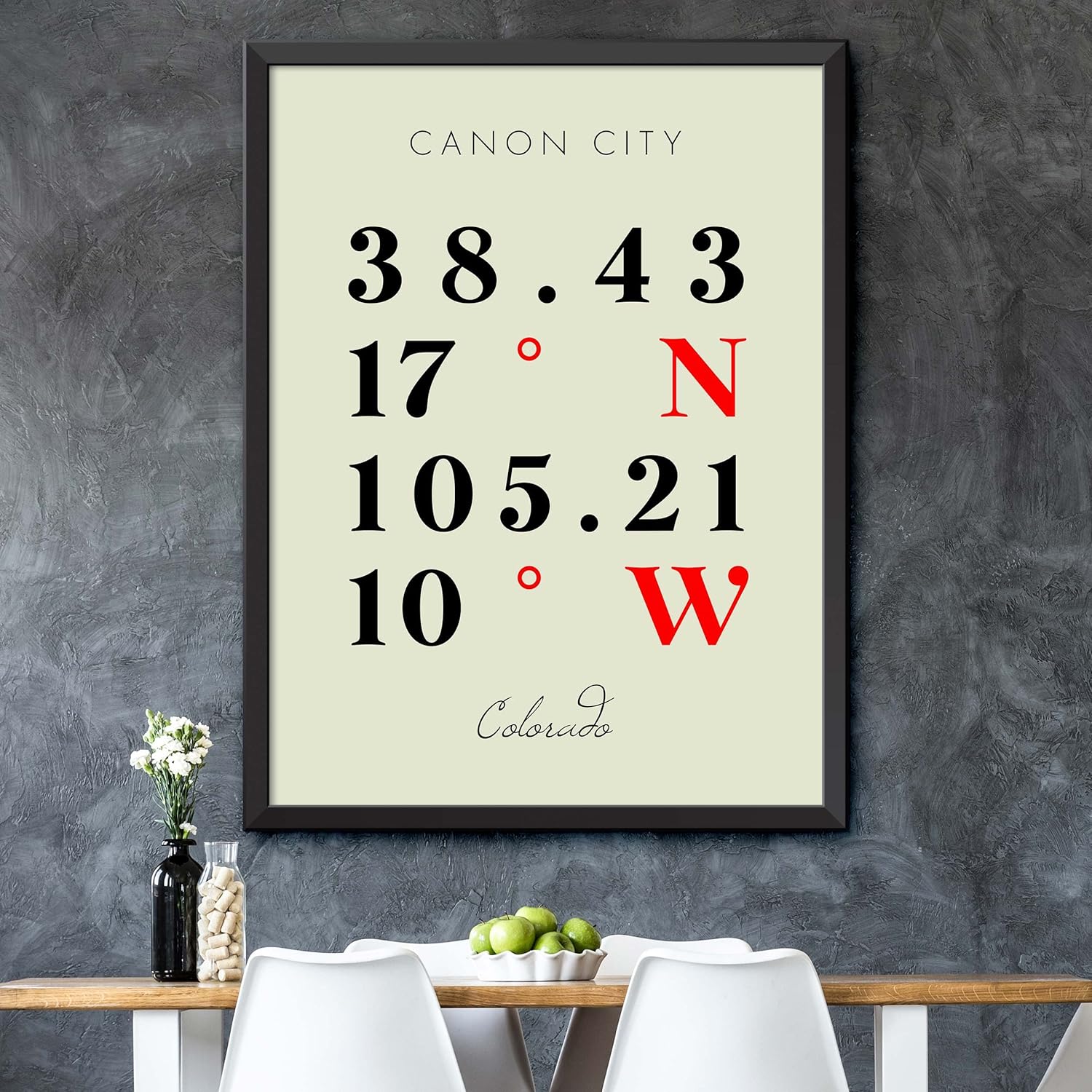 Mapa de Canon City, Colorado, Coordenadas Multilíneas de Colores (18×24)