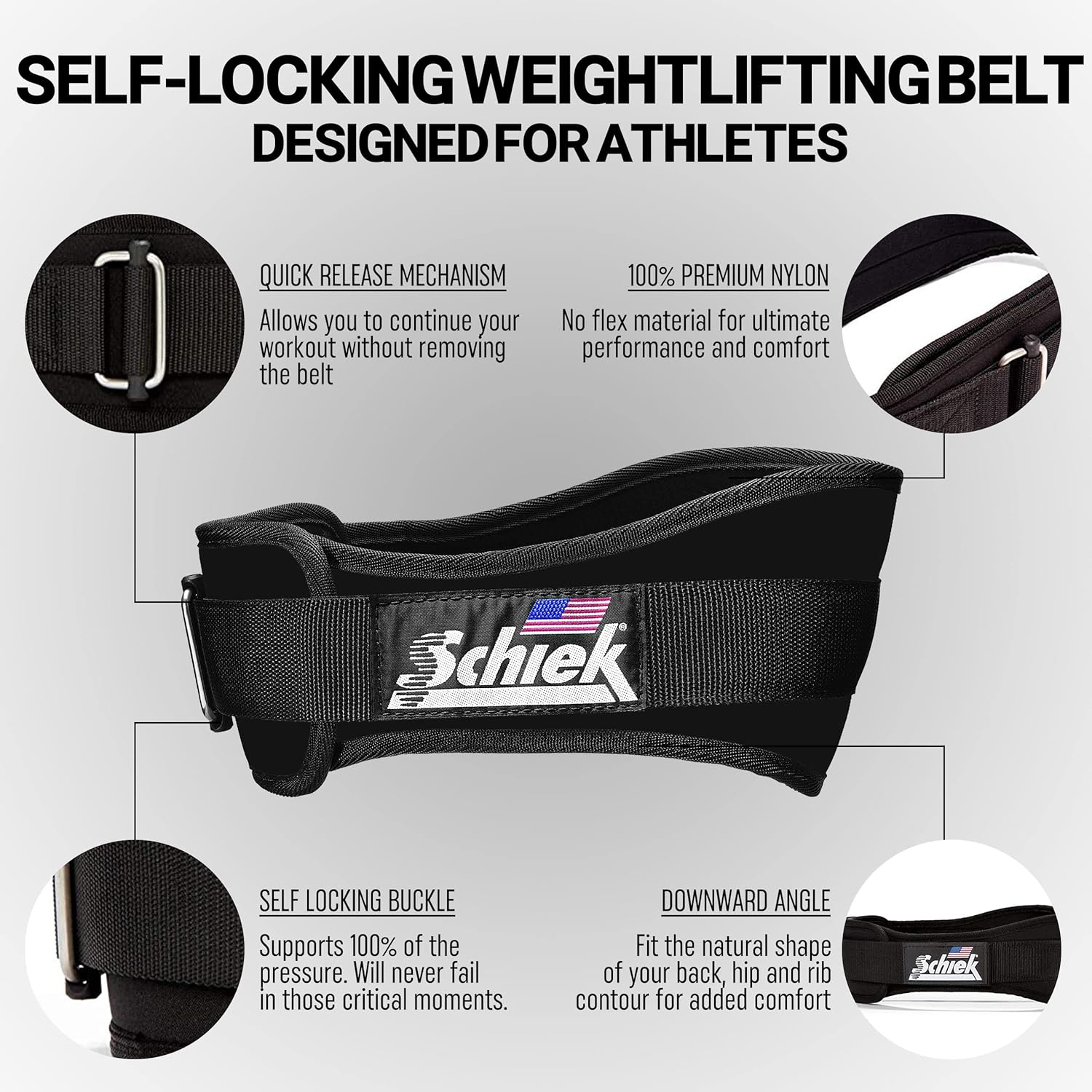 Schiek Sports 2006 Nylon 6″ Weight Lifting Belt – Support Belt for Power Lifting