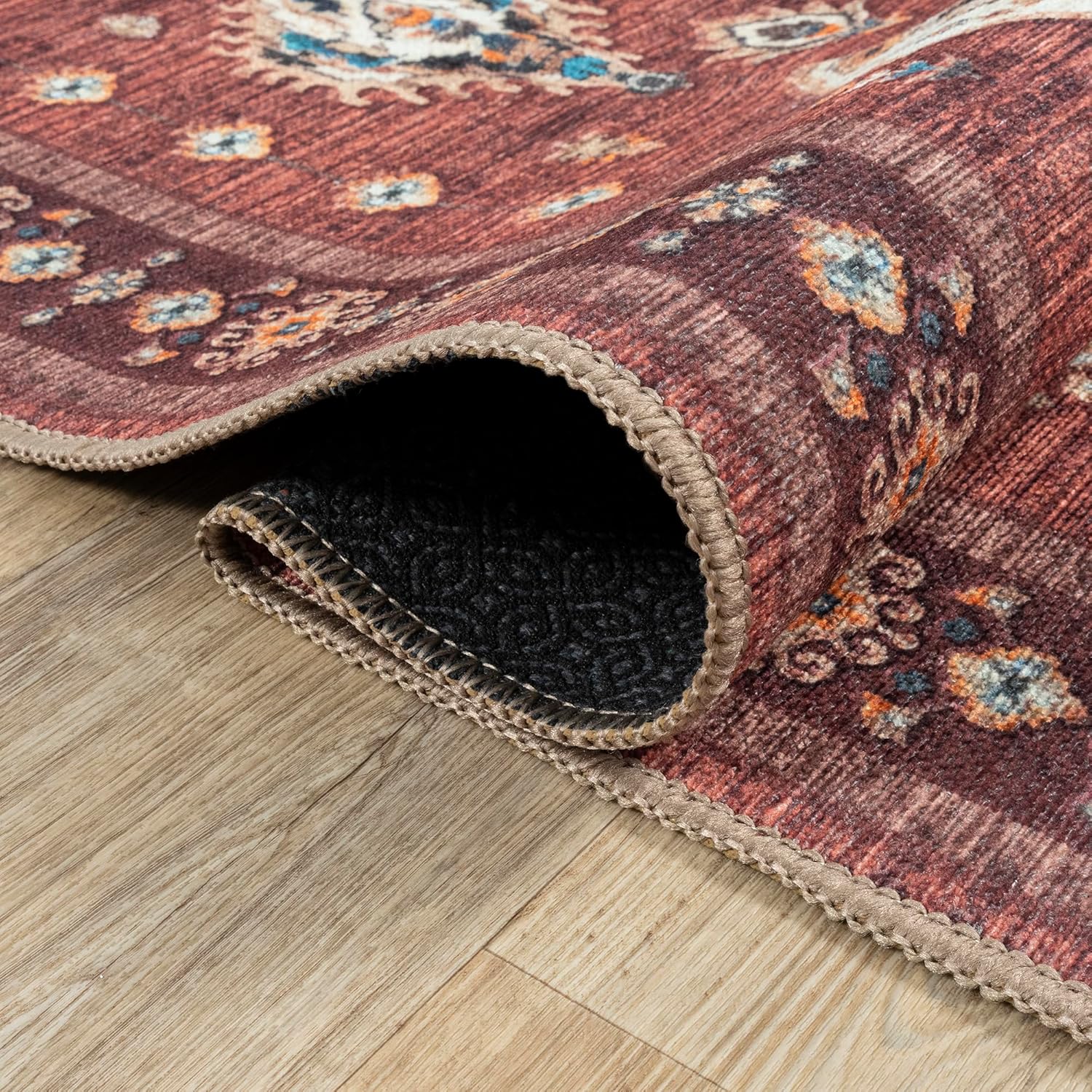 Adiva Rugs Alfombra de área lavable a máquina de 3 x 5 pies con parte trasera antideslizante para sala de estar, dormitorio, baño, cocina, alfombra
