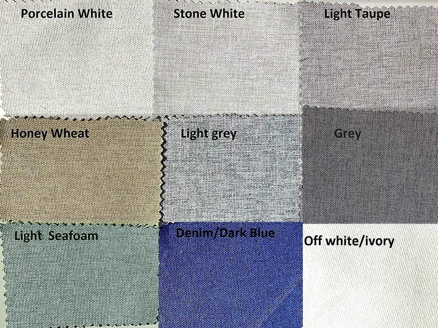Ikiriska Cortina de lino 100% opaca extra larga (1 panel). Aislamiento térmico grueso. Hecho a medida de 8 a 24 pies de longitud (gris pardo claro,