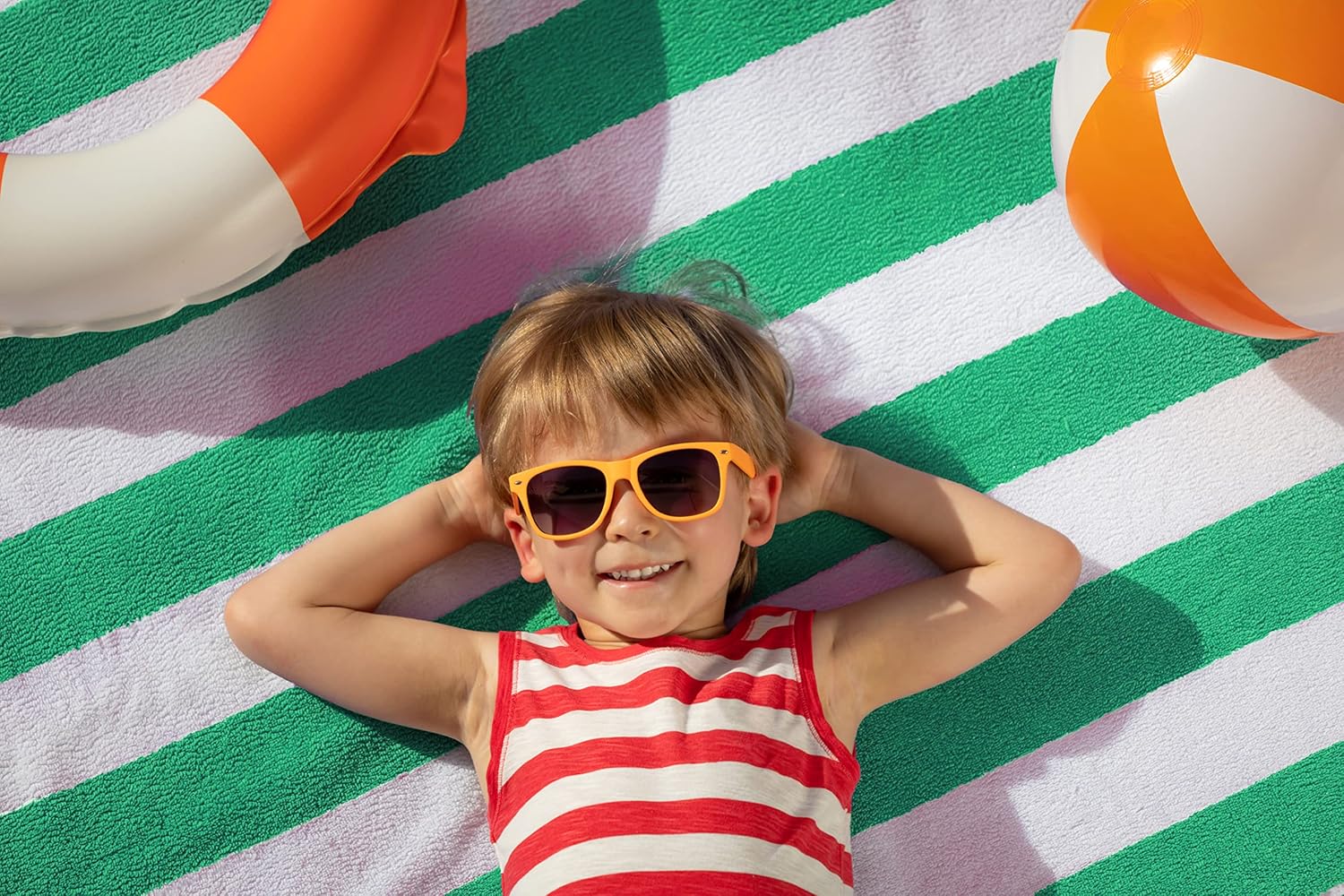 Utopia – Paquete variado de toallas de playa Cabana Stripe (30 x 60 pulgadas) a rayas, 100% algodón hilado en aro, toallas de piscina supergrandes,