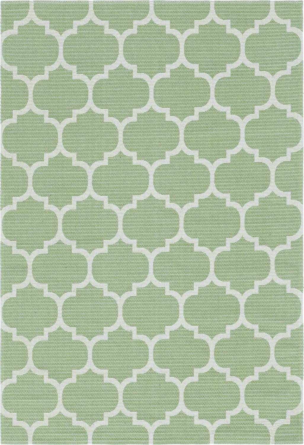 Unique Loom Decatur Collection Trellis – Alfombra geométrica y moderna, 5 pies 2 pulgadas x 7 pies 5 pulgadas, verdemarfil