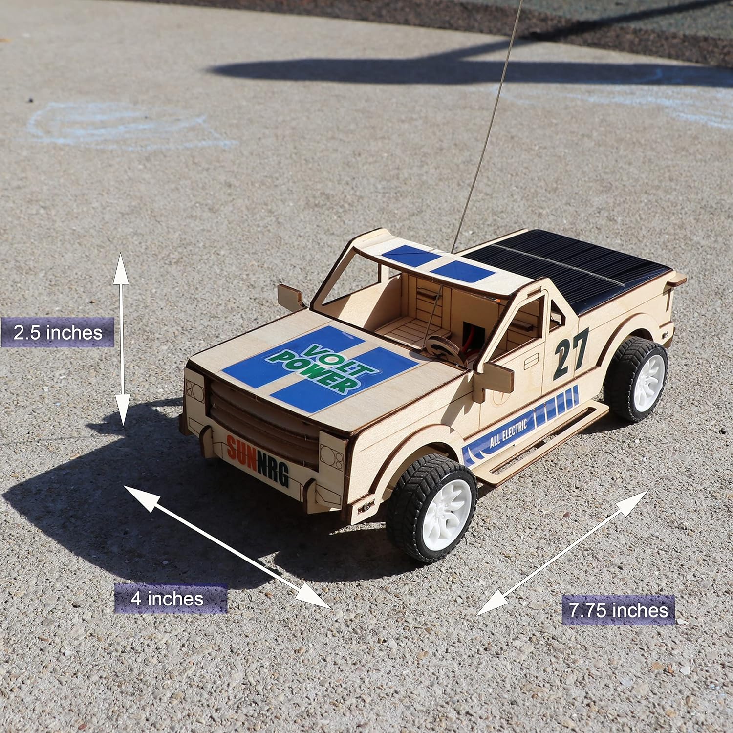 TOYLOGS Kit de modelo de coche de madera, juguete de rompecabezas 3D con control remoto, panel de energía solar, proyectos STEM para niños de 8 a 12