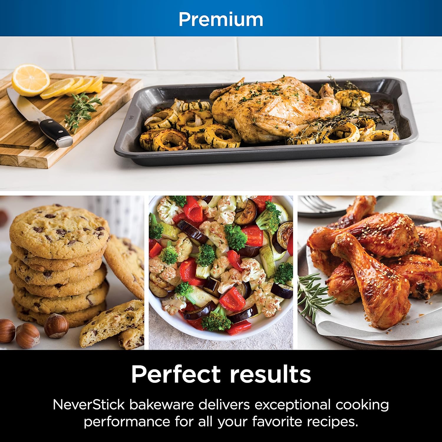 Ninja B30015 Foodi NeverStick Premium – Bandeja para hornear de 10 x 15 pulgadas, antiadherente, apta para horno hasta 500F, apta para lavavajillas,