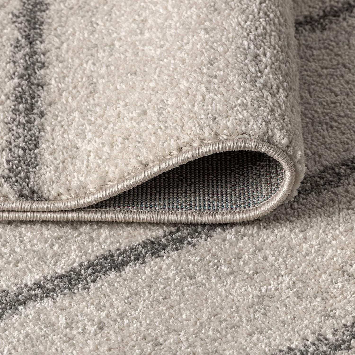 JONATHAN Y MOH201A-4 Williamsburg – Alfombra minimalista a rayas para interiores, estilo granja, bohemio, minimalista, fácil de limpiar, para