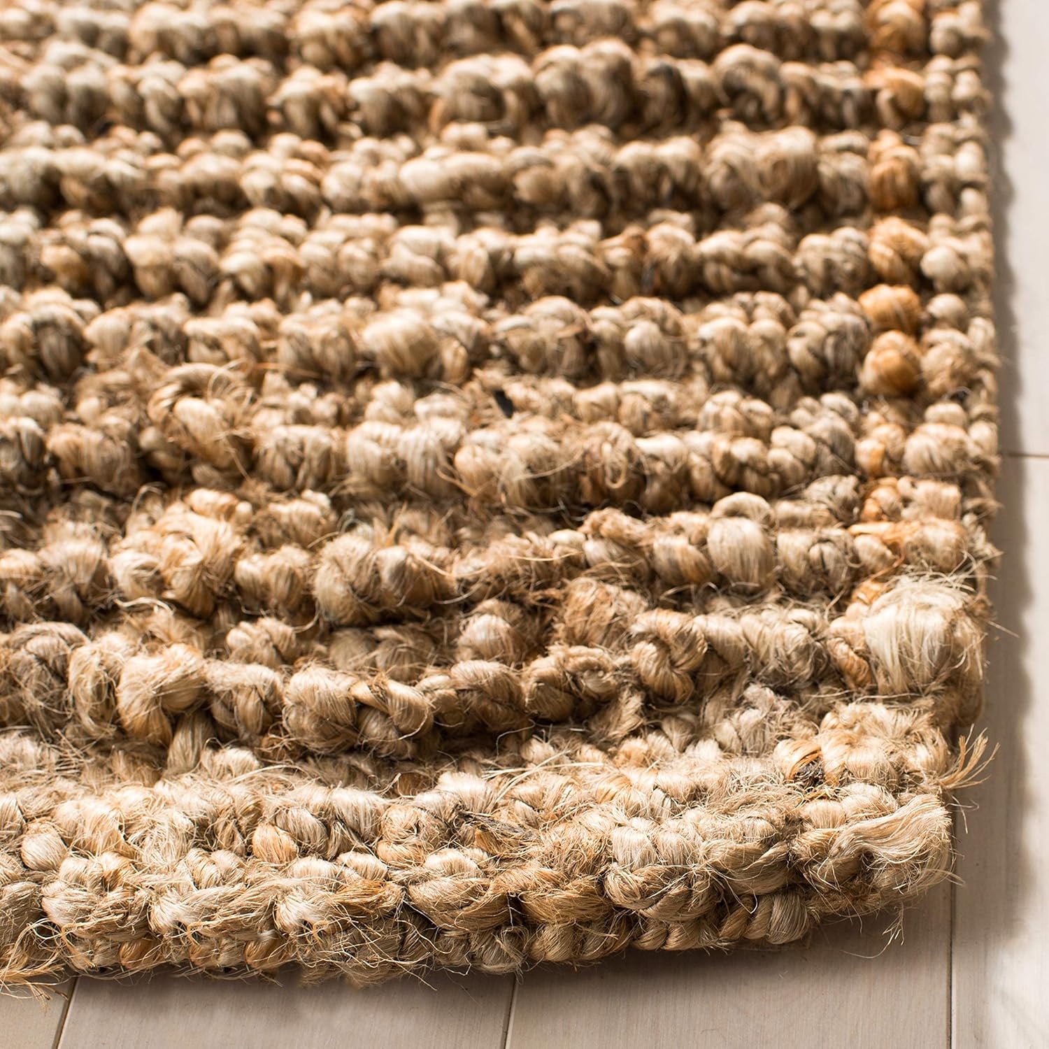 SAFAVIEH Colección Natural Fiber NF447A – Tapete de área cuadrado, yute texturizado grueso tejido a mano de 0.75 pulgadas de grosor, ideal para
