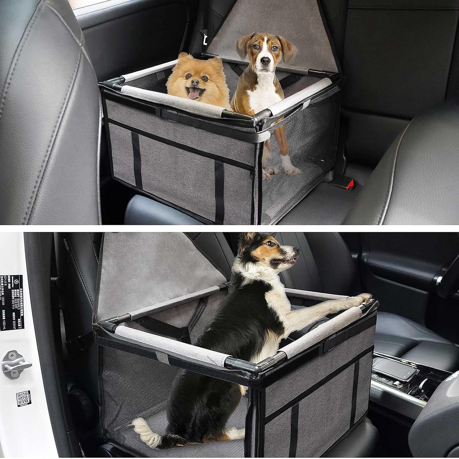 Asientos de automóvil para perros medianos de 20 libras, asiento elevador plegable para perros pequeños a medianos