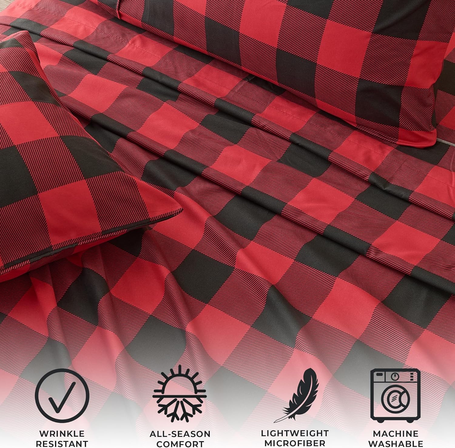 Great Bay Home – Juego de sábanas de microfibra ultrasuave, estampadas, de 4 piezas, resistente a las arrugas y a la decoloración, para todas las