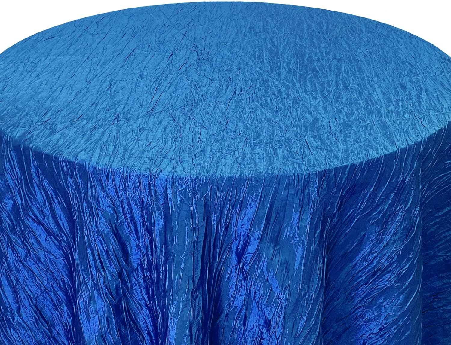 Your Chair Covers – Mantel redondo de tafetán arrugado de 120 pulgadas – Azul real, mantel de comedor brillante aplastado para bodas, fiestas,