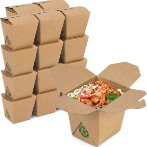 Fit Meal Prep Paquete de 50 cajas chinas para llevar de 8 onzas, 3 recipientes de cartón kraft liso de 2.5 pulgadas, resistentes a fugas y grasa, Fit Meal Prep Paquete de 50 cajas chinas para llevar de 8 onzas, 3 recipientes de cartón kraft liso de 2.5 pulgadas, resistentes a fugas y grasa,