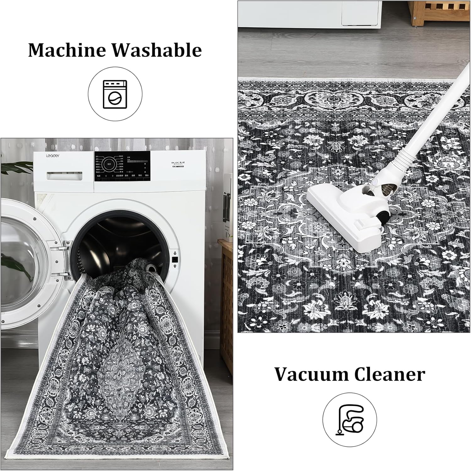 Alfombra de pasillo vintage de 2 x 6 pies, resistente a las manchas y al agua, lavable a máquina, antideslizante, no se desprende, de pelo bajo,