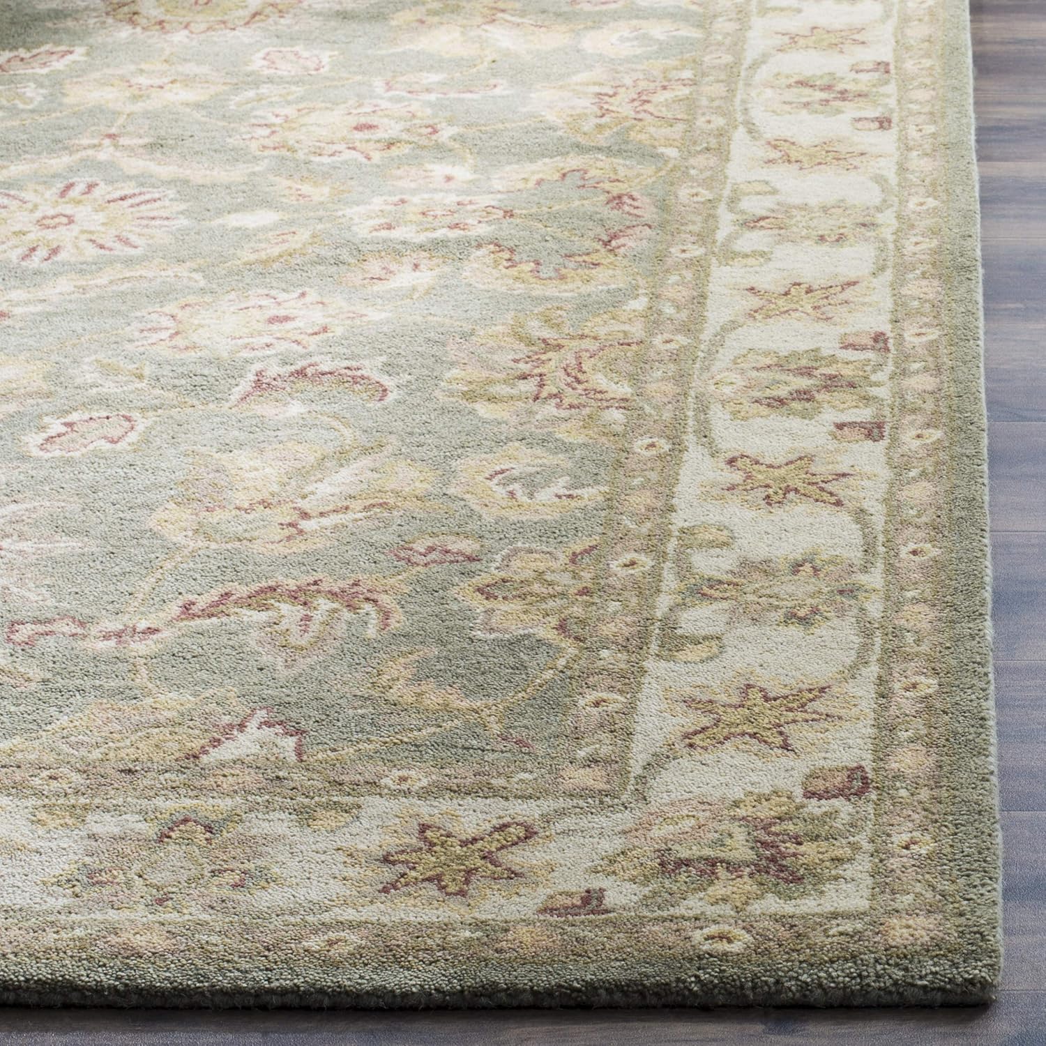 SAFAVIEH Antiquity Collection AT313A – Alfombra de pasillo de lana tradicional oriental de primera calidad, 2 pies 3 pulgadas x 14 pies, color verde