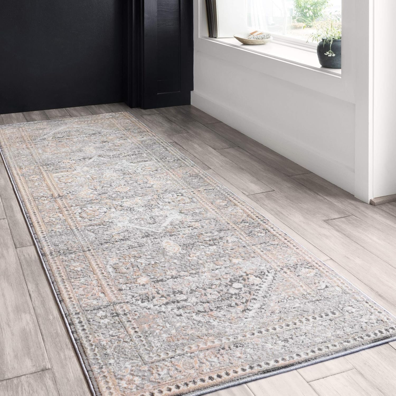 Loloi II Lucia Collection LUC-01 – Alfombra de pasillo color grisatardecer de 2 pies y 8 pulgadas x 8 pies