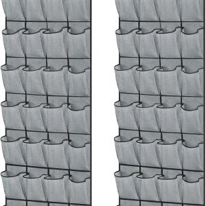 C&AHOME Organizador de zapatos con 28 bolsillos grandes de malla sobre la puerta, organizador de zapatos colgante, zapatero para puerta, organizador C&AHOME Organizador de zapatos con 28 bolsillos grandes de malla sobre la puerta, organizador de zapatos colgante, zapatero para puerta, organizador
