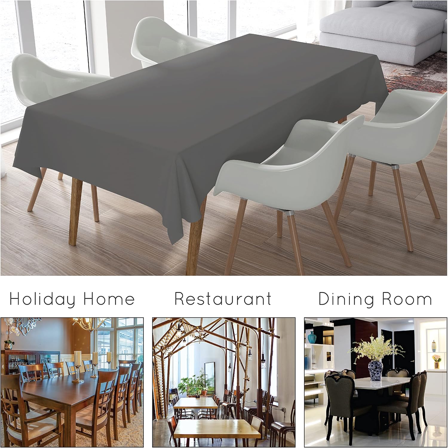 Encasa Homes – Mantel de lona de algodón de color liso, para cenas familiares, festivales, fiestas en interiores y exteriores y uso diario, 100%