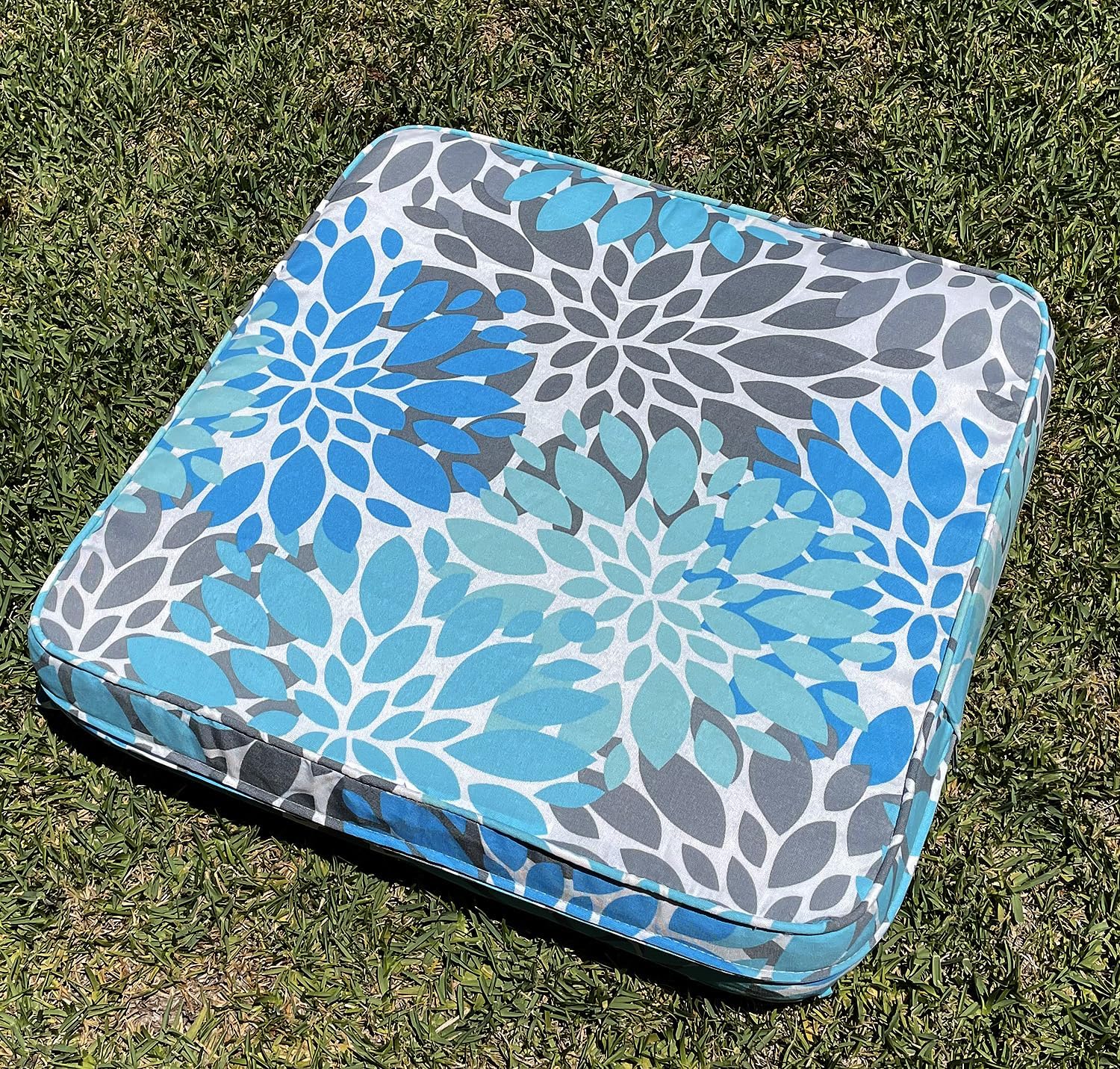 BELLRINO Juego de 4 fundas de cojín decorativas para patio, impermeables, para exteriores, de 24 x 24 x 4 pulgadas, para silla, asiento, jardín,