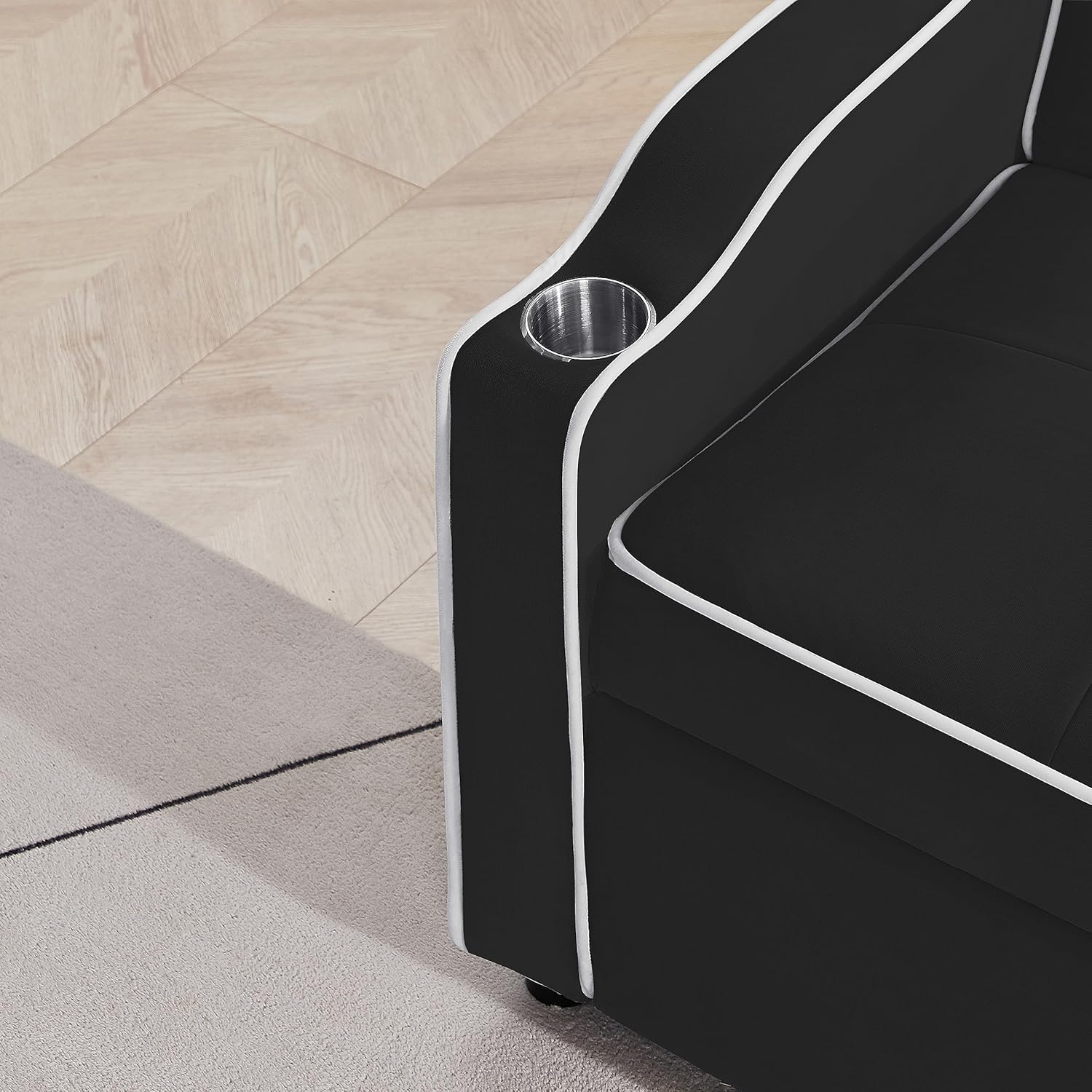 Sofá cama convertible moderno, sofá cama convertible capitoné tapizado para sala de estar, sofá cama cómodo de 2 plazas, sofá cama de 2 plazas,