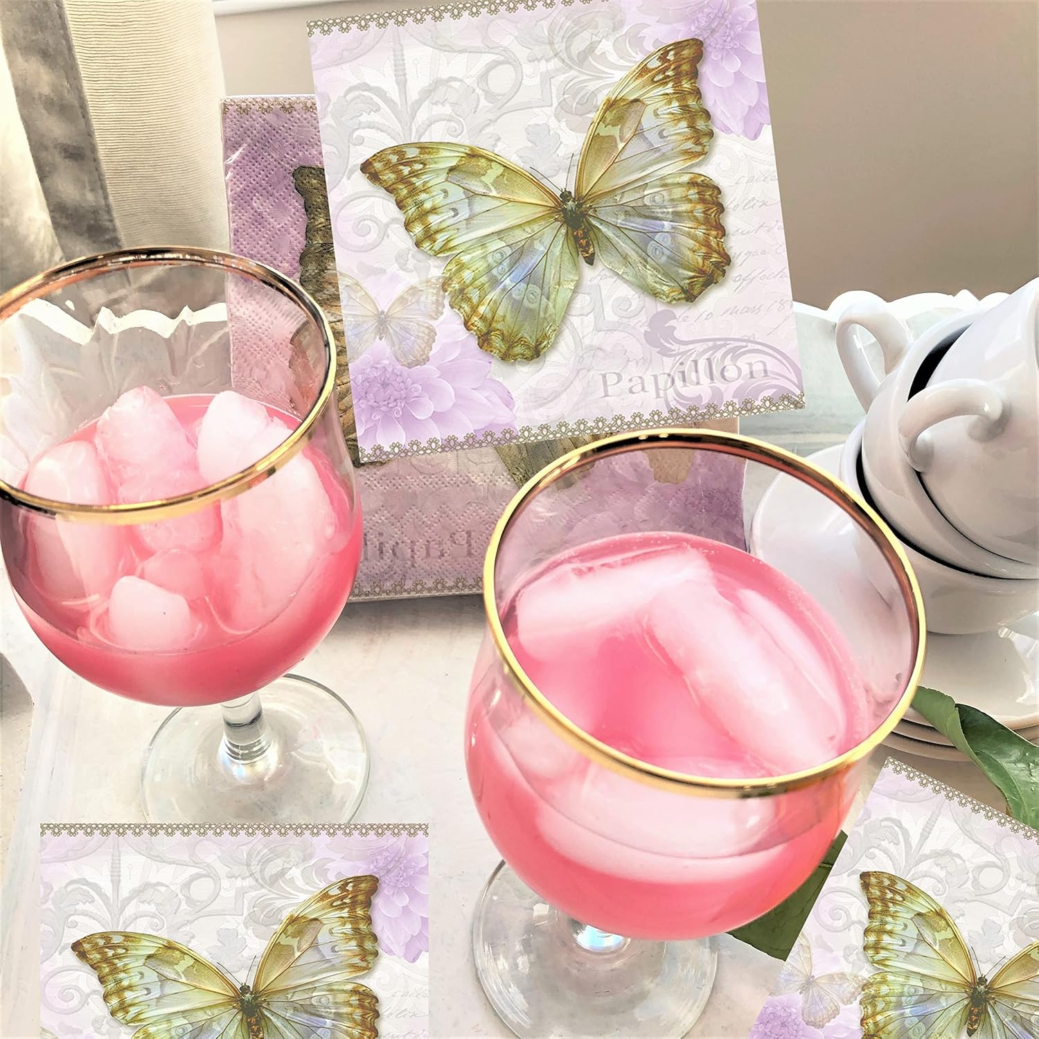 Servilletas de San Valentín de 13 x 13 pulgadas, servilletas de mariposa para decoupage para el día de la madre, hermosas servilletas de papel,