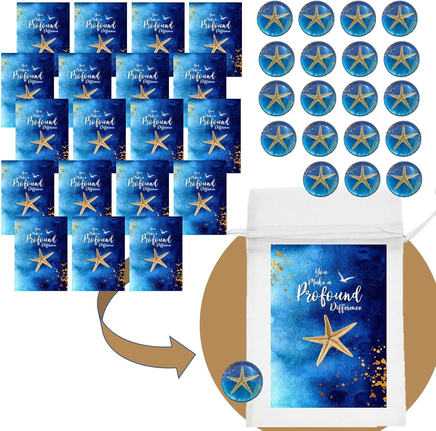 Smiling Wisdom – 20 regalos a granel – Mini tarjetas de felicitación de agradecimiento para empleados y juegos de regalo de recuerdo – 60 piezas