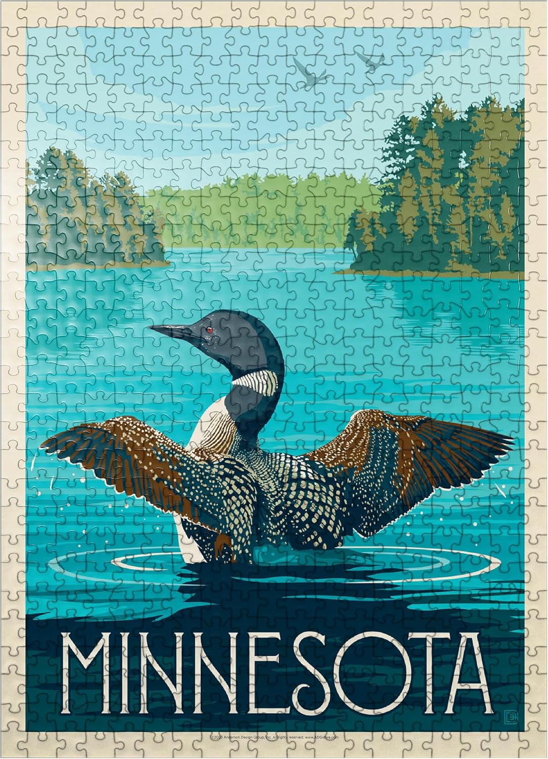 Minnesota Loon, póster vintage, rompecabezas prémium de 500 piezas para adultos