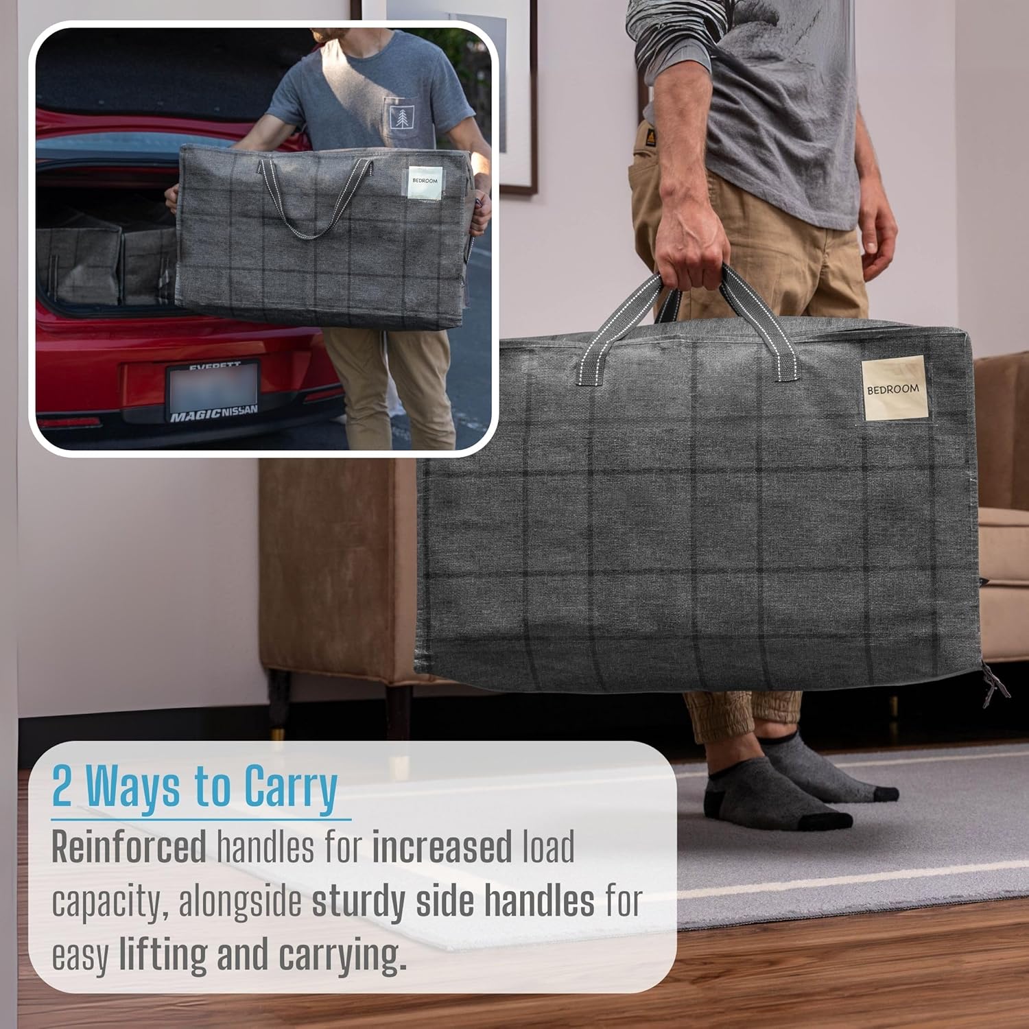 Veno – Paquete de 10bolsas de almacenamiento grande y resistente para mudanzas, dormitorios, viajes, campamento, decoraciones navideñas, suministros
