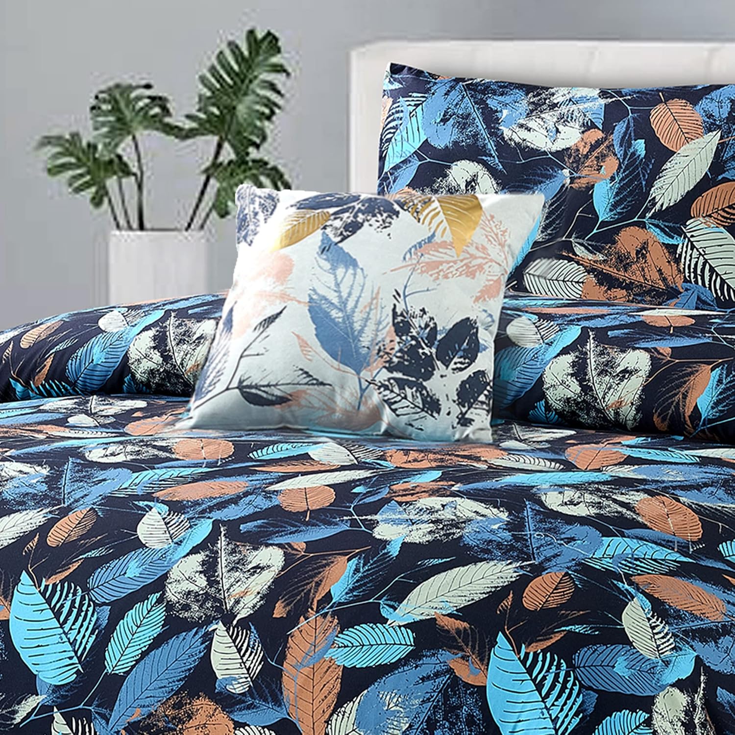 Style Quarters – Juego de edredón tamaño King, juego de ropa de cama floral suave y cómodo de 4 piezas para todas las estaciones, cama en una bolsa