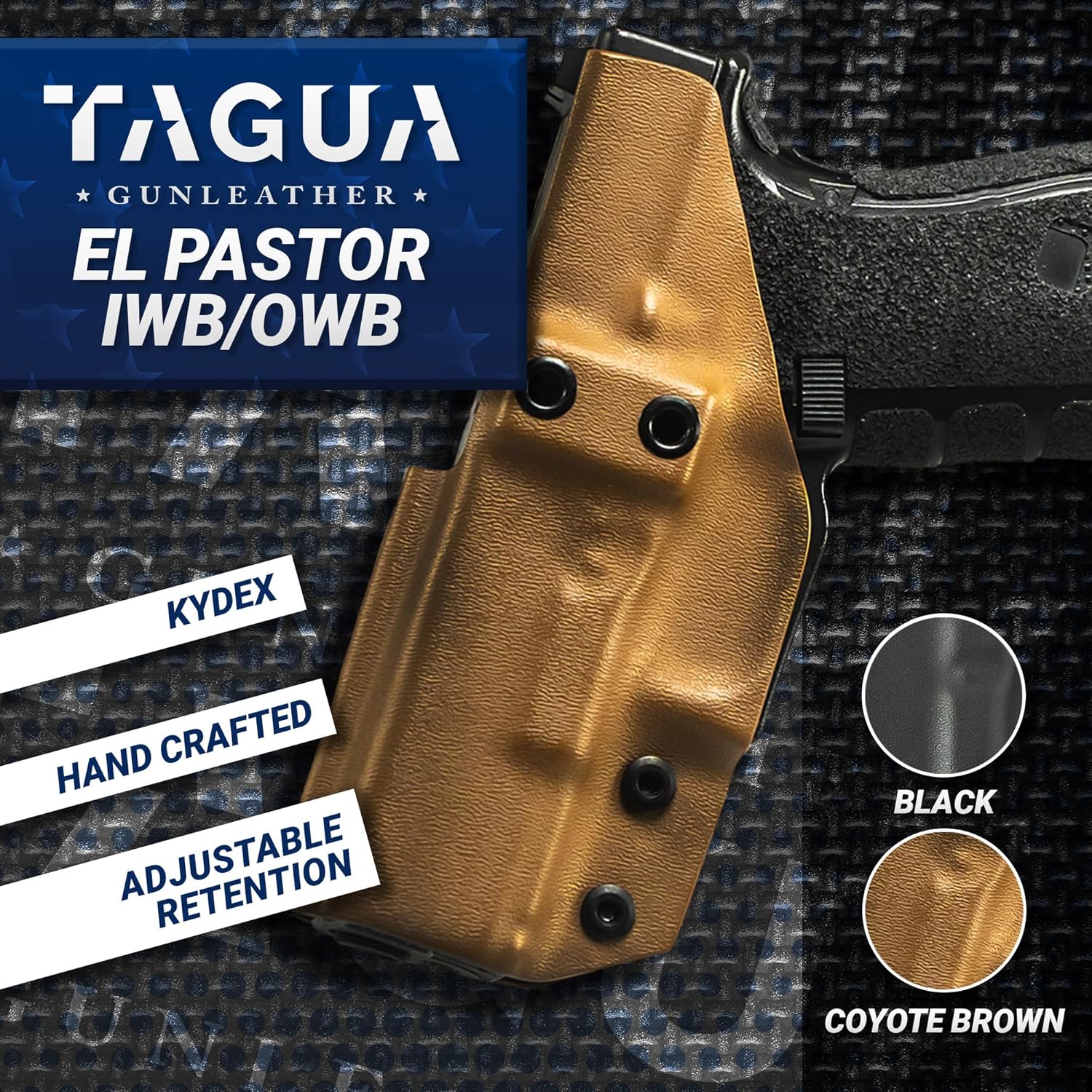 TAGUA GUNLEATHER EL Pastor Kydex – Funda para pistola óptica Kydex universal IWBOWB de 0.354 in para pistola de transporte oculta, funda para