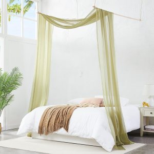 Warm Home Designs Cortinas con dosel de cama color verde salvia de 55 x 288 pulgadas. Nuestras cortinas de cama con dosel King funcionan muy bien Warm Home Designs Cortinas con dosel de cama color verde salvia de 55 x 288 pulgadas. Nuestras cortinas de cama con dosel King funcionan muy bien