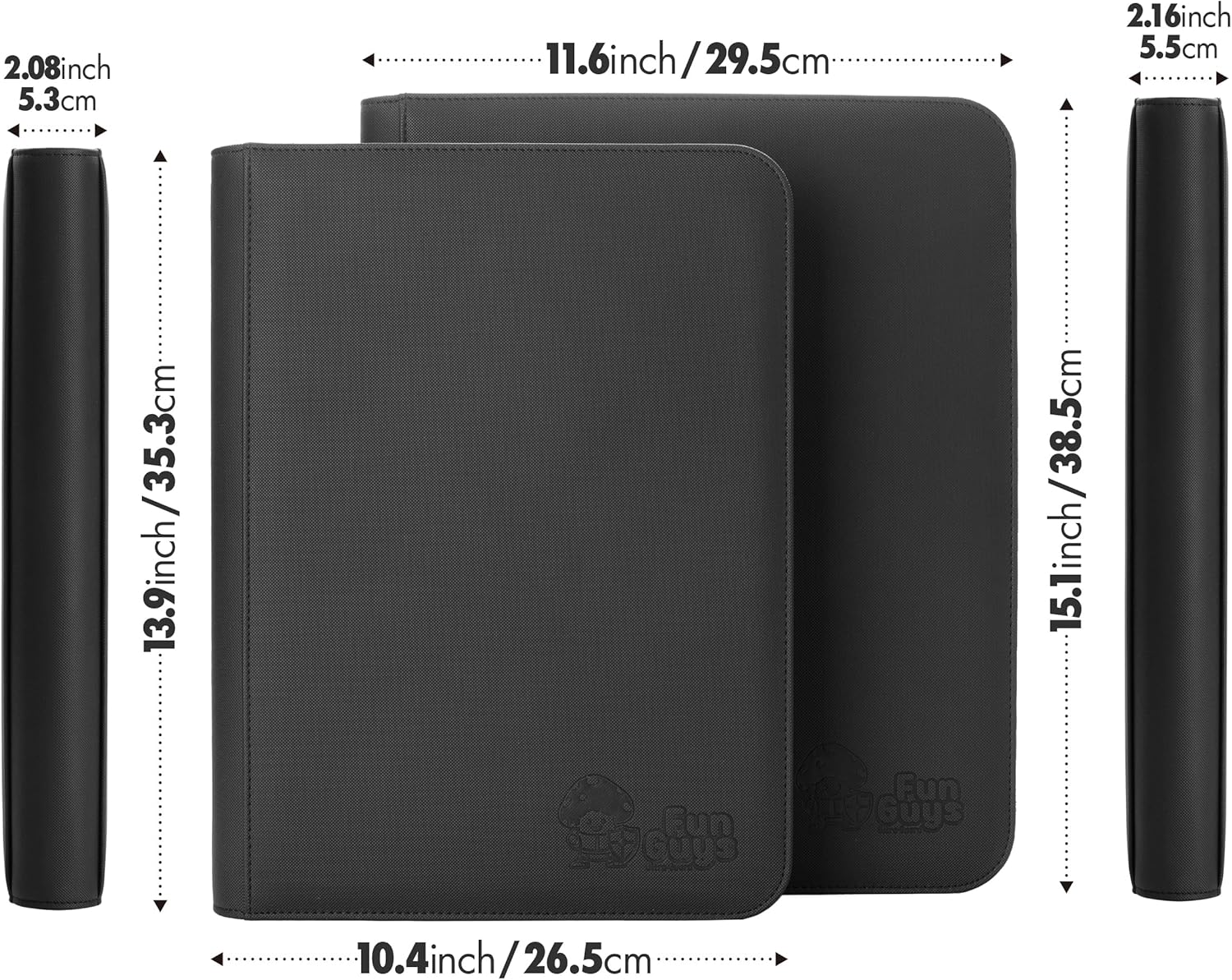 Carpeta Toploader para tarjetas coleccionables, paquete de 2 carpetas, carpeta de 9 bolsillos, carpeta de 252 cargadores superiores, 504 carpetas de