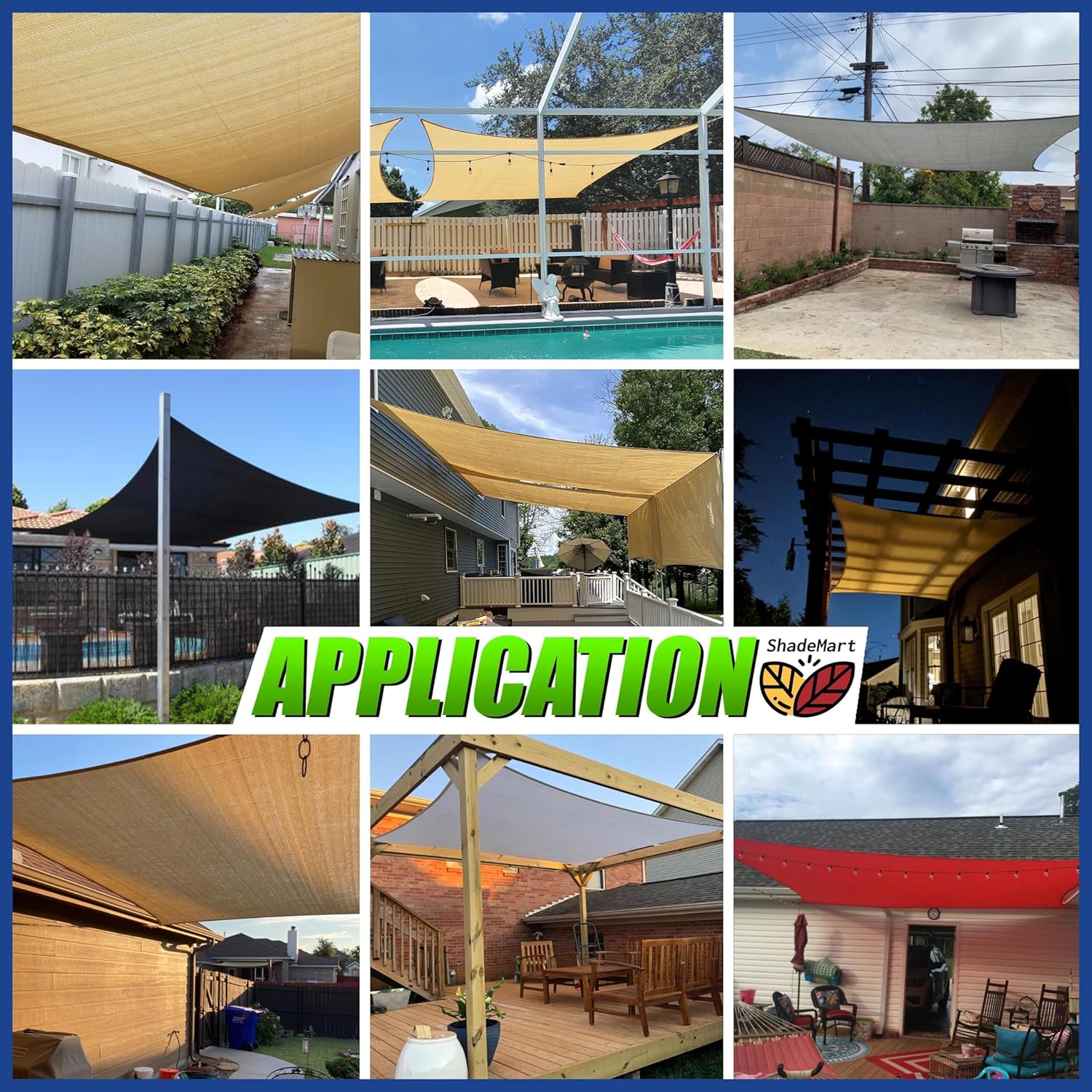 ShadeMart Toldo cuadrado beige de 12 x 12 pies, pantalla de tela, permeable al agua y al aire y resistente a los rayos UV, resistente, para patio de