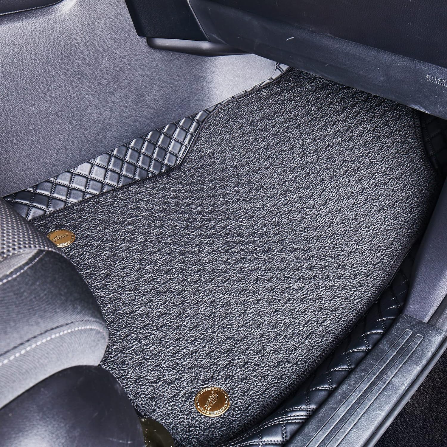EKR Juego completo de alfombrillas de automóvil de ajuste personalizado para Honda CRV 2023 2024 – Manta de cuero sintético Plus (negro)