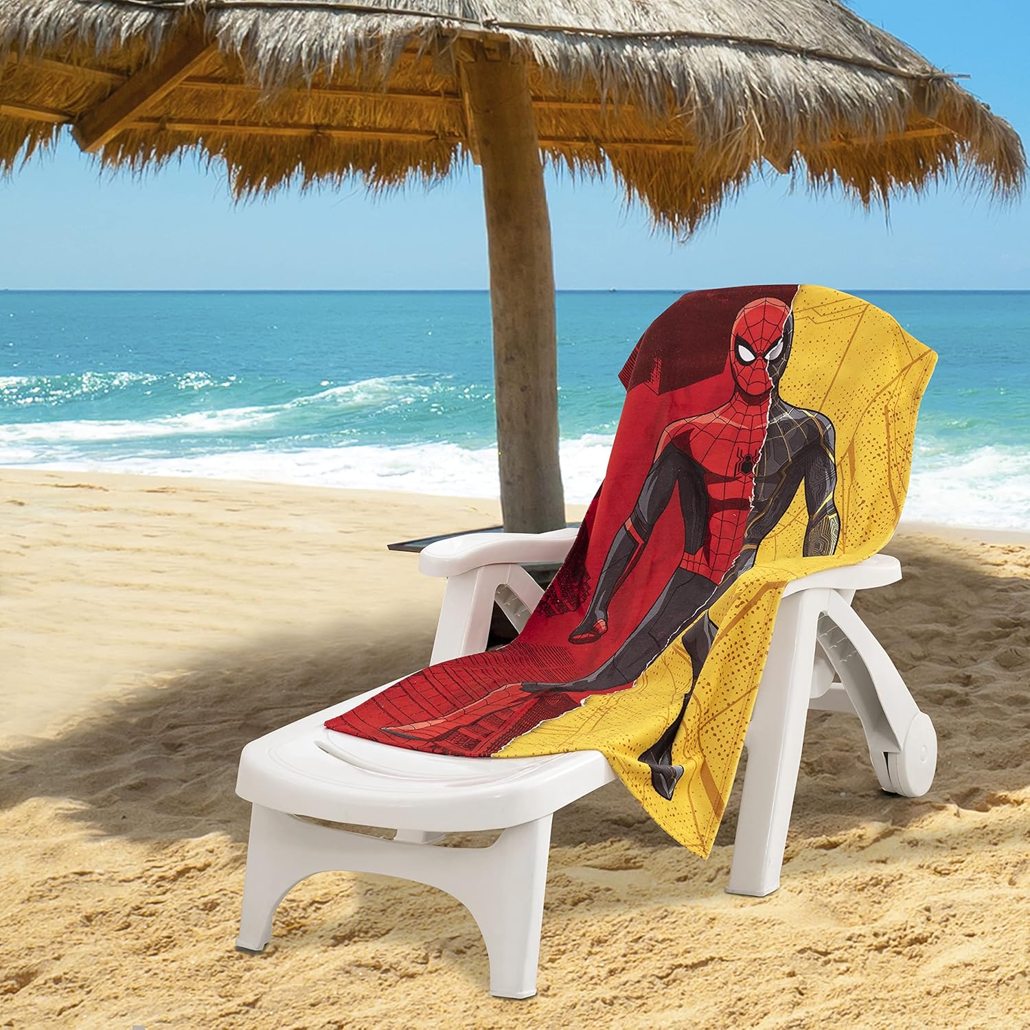 Northwest Toalla de playa Spider-Man, 30 x 60 pulgadas, rojo dorado Rip