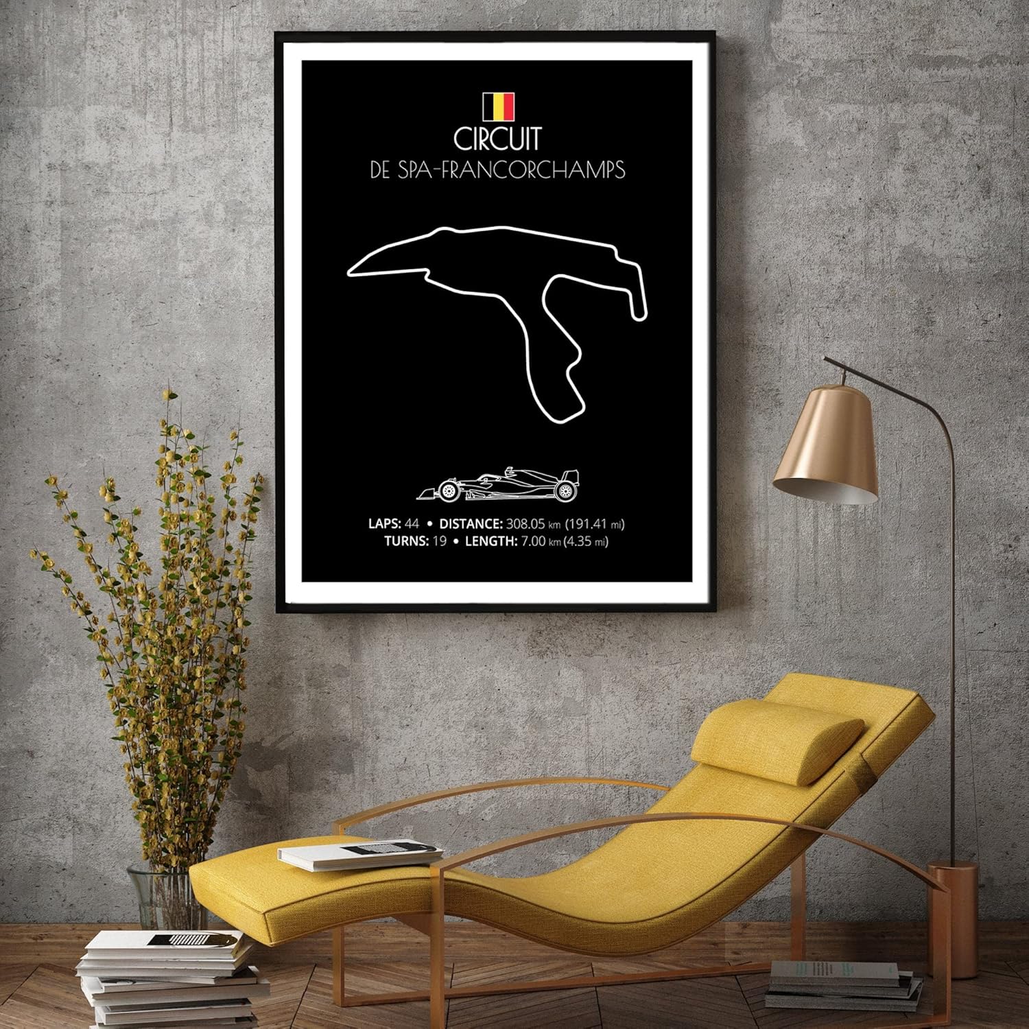 Circuit de Spa Francorchamps Race Track Poster intended for Formula Racing Fans Print Wall Art Decor Handmade – 8×10″ Satin Print (Unframed)-Perfect