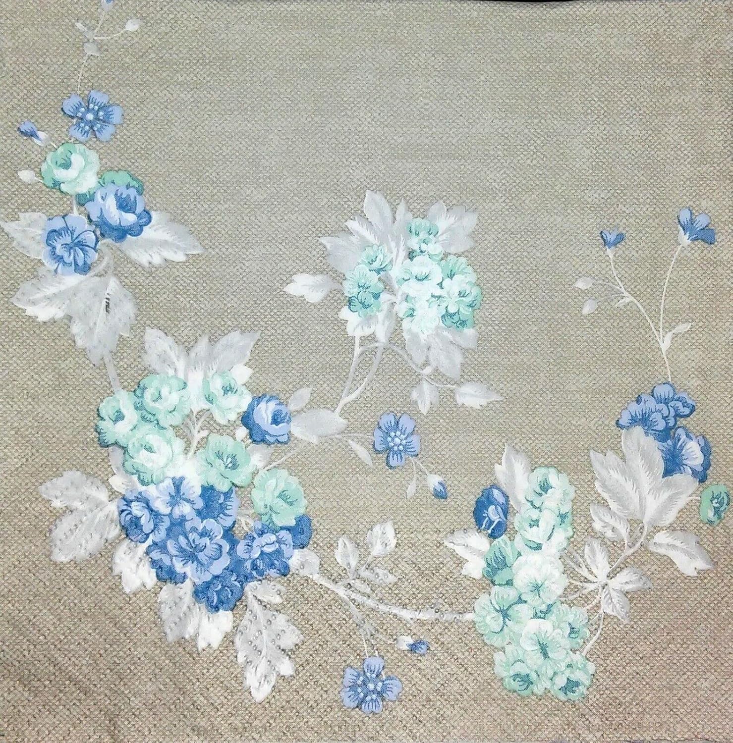 AM Décor – 20 servilletas de papel suaves de 3 capas de Decoupage para almuerzo, 13 x 13 pulgadas (desplegadas), diseño de jardín pacífico