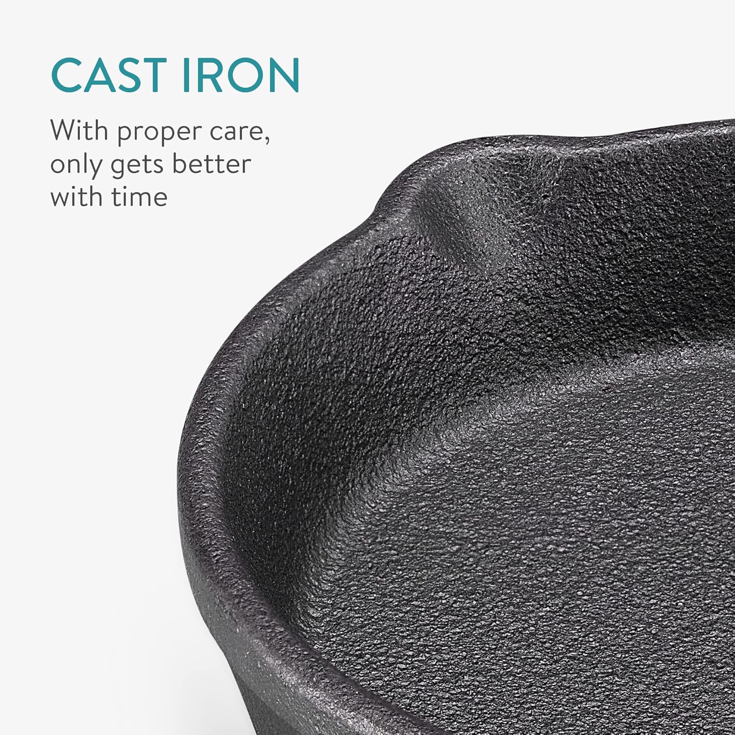 Mini sartén de hierro fundido con base de madera (juego de 2) – Sartén de hierro fundido con base de madera protectora – Sartén de metal resistente