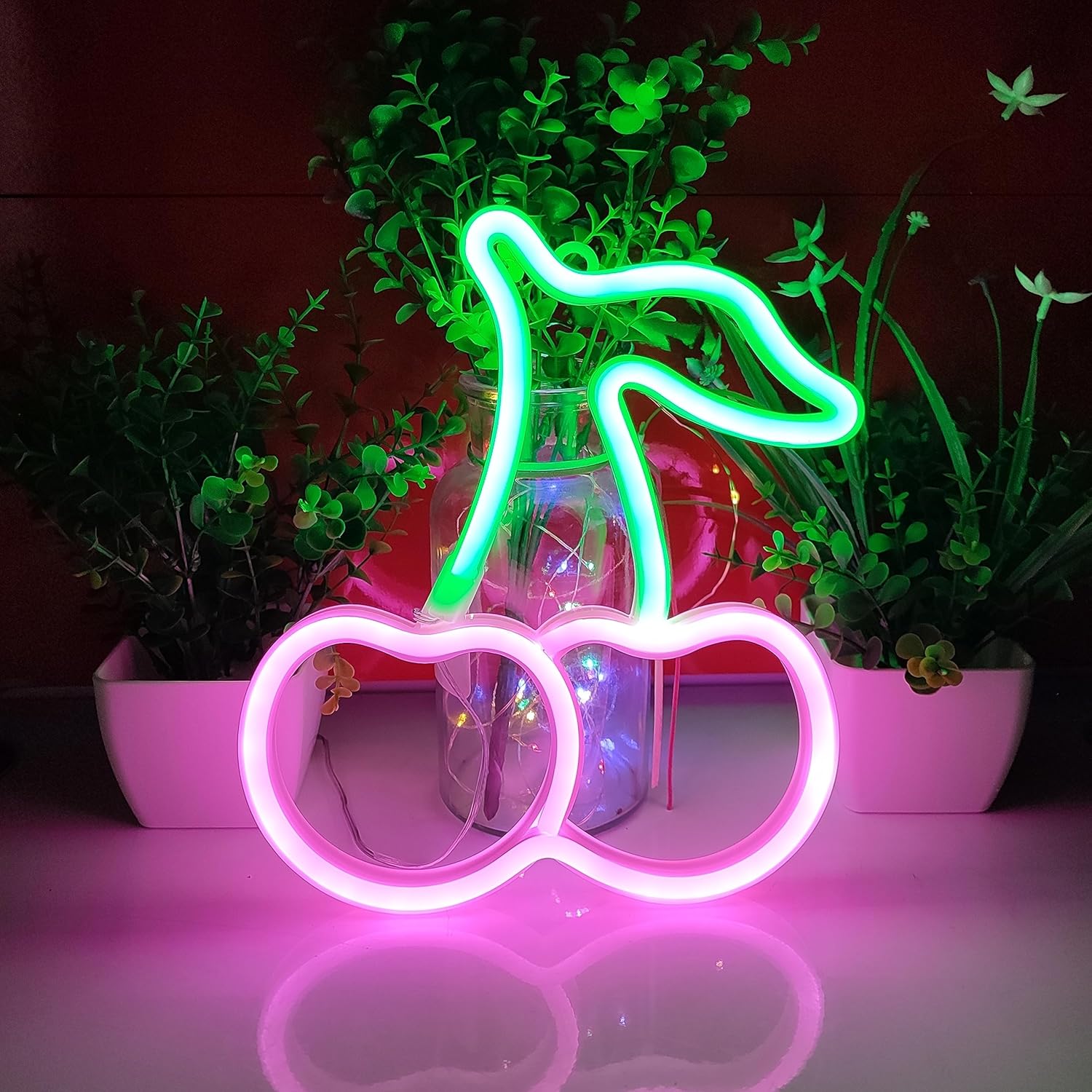 JYWJ Letreros de neón, luz de neón alimentada por USB o 3 AA, decoración de mesa LED, decoración de pared de dormitorio, regalo de cumpleaños,