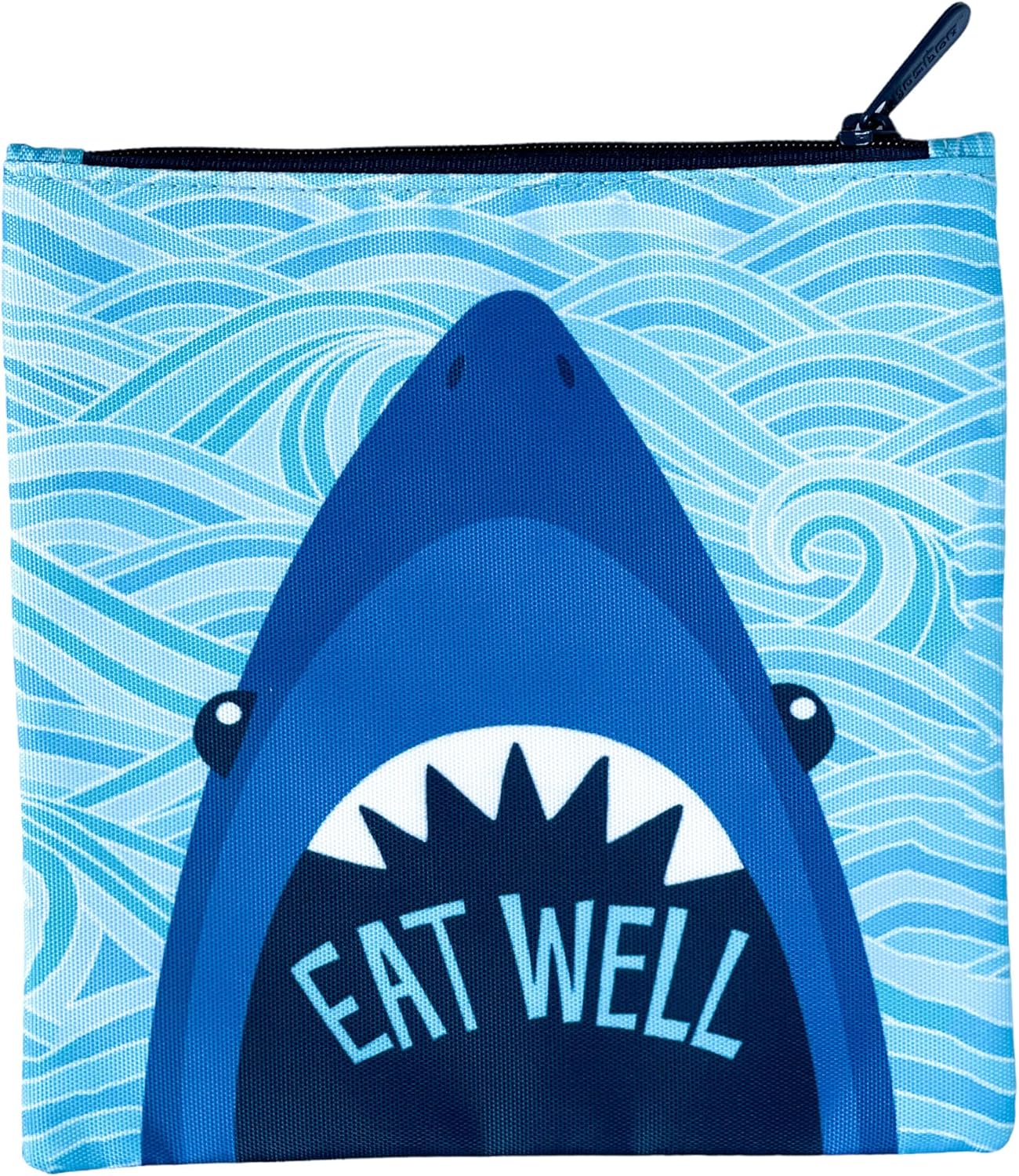 Yumbox Bolsas reutilizables para sándwiches y aperitivos (paquete de 2) divertidas impresiones de tiburones para niños pequeños y niños, ecológicas,