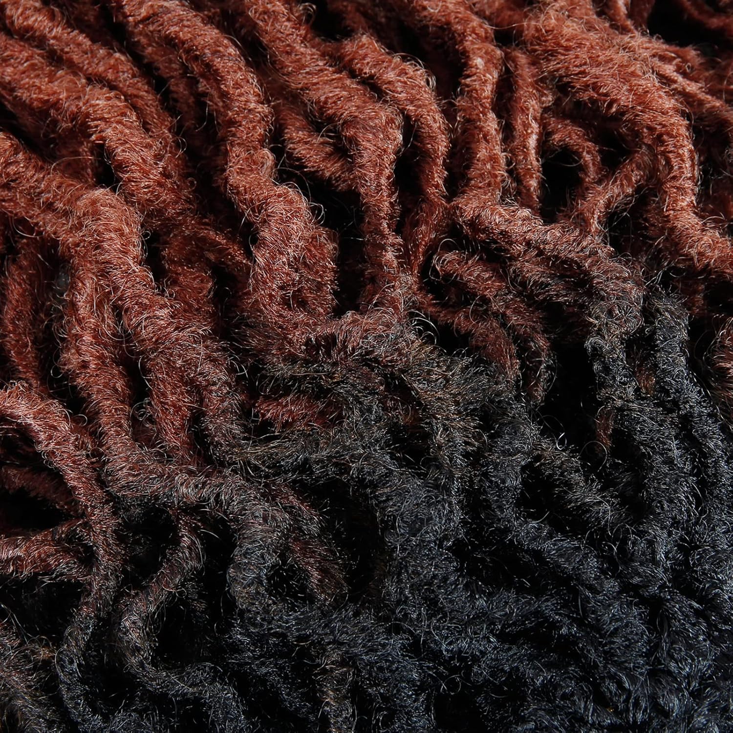 Rastas sintéticas de ganchillo de 24 pulgadas, trenzas de ganchillo onduladas, con extremos rizados, extensiones de cabello sintético trenzado (24