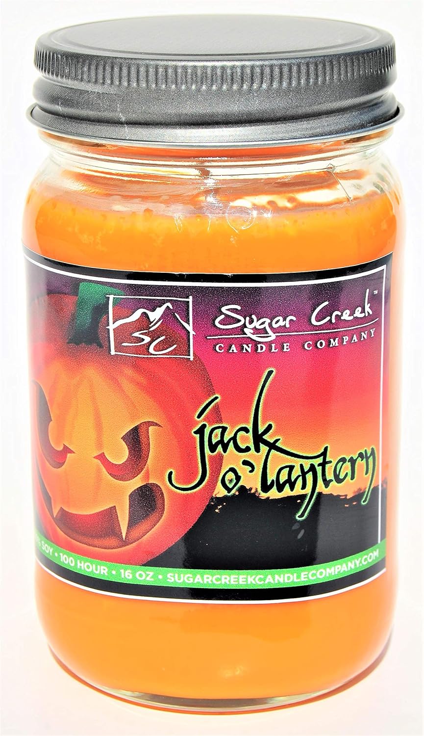 Sugar Creek – Vela perfumada de soja y calabaza dulce crema (Jack O Lantern) – Colección de velas de Halloween  100% natural – no tóxica  Tarro